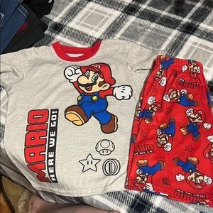 Nintendo Mario Kids Pajama Set - Red and Gray